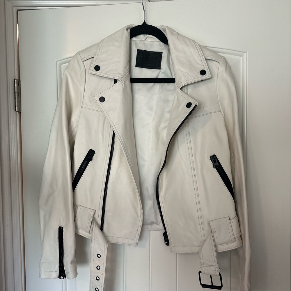 CARMAR Women's White Leather Jacket